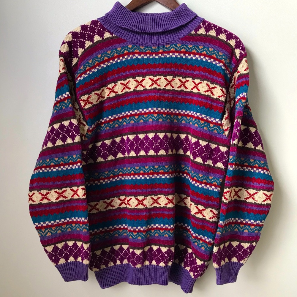 Vintage Jantzen Striped Turtleneck Sweater